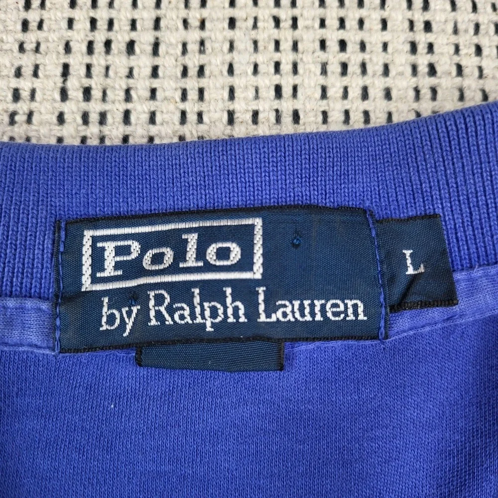 Polo Ralph Lauren Polo Shirt Mens Large Blue Solid Pony Logo Short Sleeve Casual